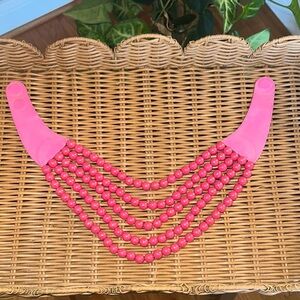 Vibrant Pink Smooth Marbled Fuchsia Pink Beaded Necklace Magnetic closure
